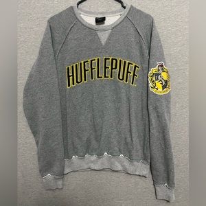 Wizarding World Of Harry Potter Hufflepuff Gray Pullover Sweatshirt Adult Size M